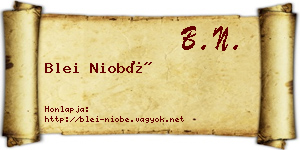 Blei Niobé névjegykártya